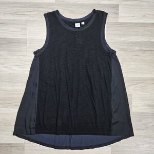 Gap Womens Solid Black Flowy Tank Size Small Distressed Edges